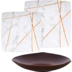 طقم عشاء بورسلين لوتس، 18 قطعة