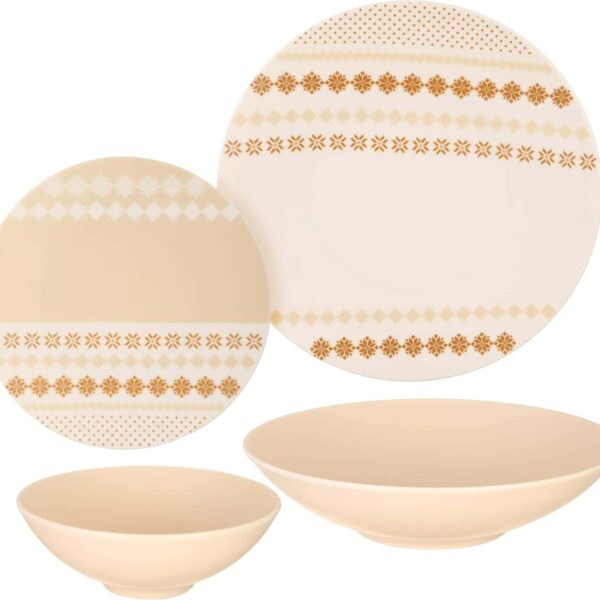 طقم عشاء بورسلين لوتس،24قطعة  ميكس أندماتش