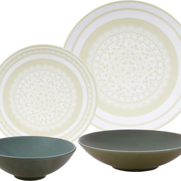 طقم عشاء بورسلين لوتس،24قطعة  ميكس أندماتش أندلسية بوستاج