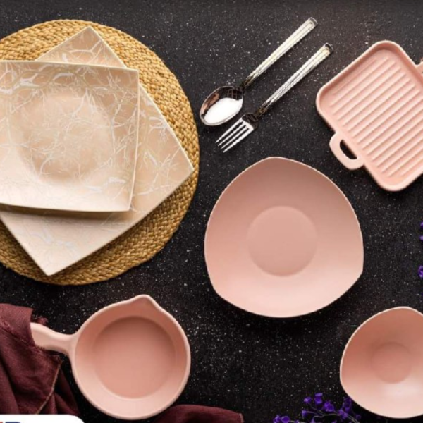 طقم عشاء بورسلين لوتس،26 قطعة