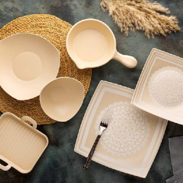 طقم عشاء بورسلين لوتس،26 قطعة ديملا ميكس