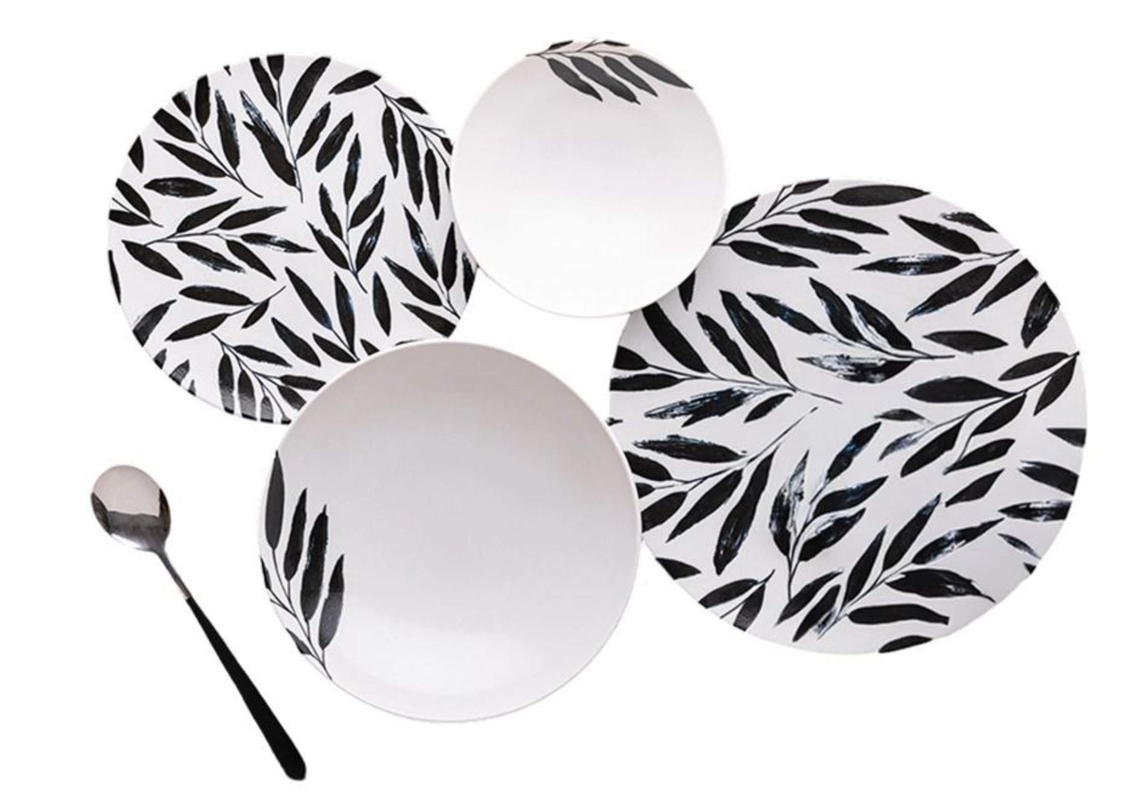 ba998ad9-0a05-486c-80bc-3183b5bc1800.png طقم عشاء بورسلين لوتس،24قطعة بلاك ليف - الصورة 1