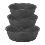 الزينوكي طقم صينية فرن جرانيت 3 قطع ماستر - إسود