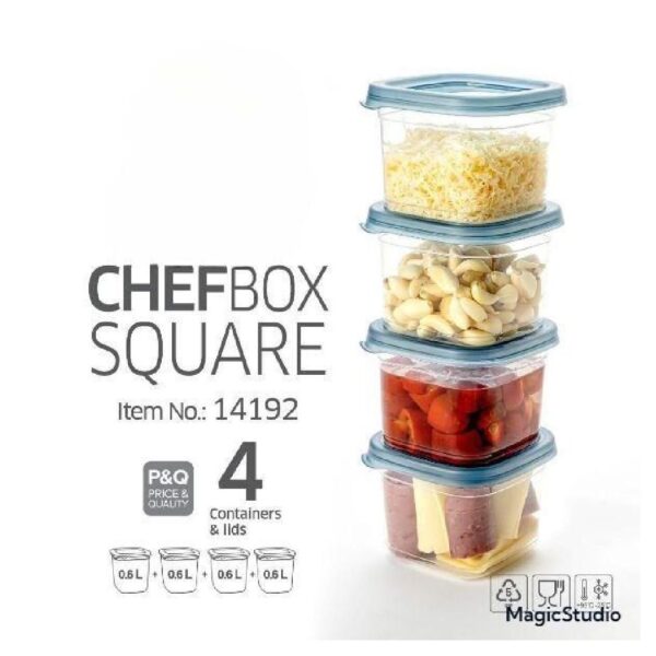 4 علب حفظ بقوليات لمسة 600 مل